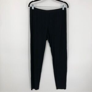 Eileen Fisher‎ Womens Pajama Pants Size Large Black Pull On Tapered Leg Soft
